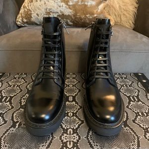 Prada Spazzolato Black Combat Boot